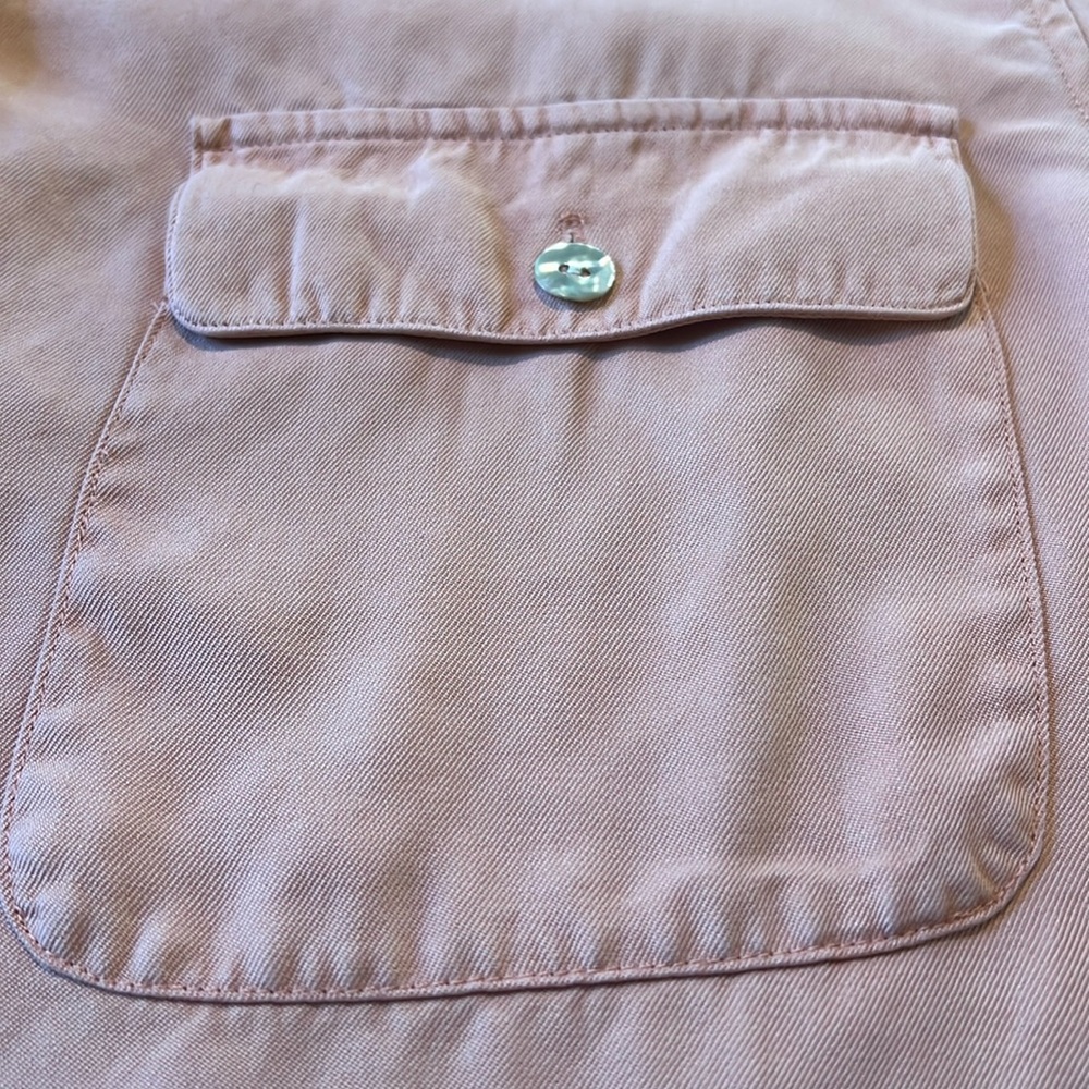 Vintage Talbots Silk Short Sleeve Button-Down - Picture 7 of 10